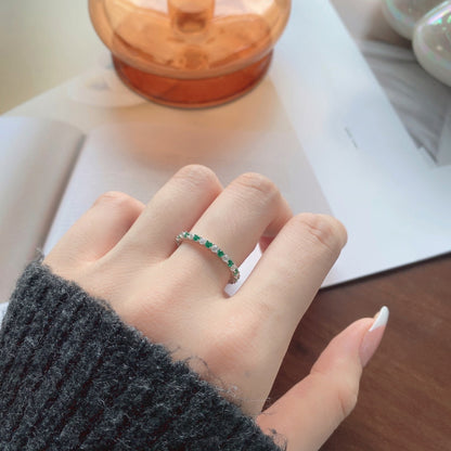[Love More]Exquisite Colorful Round Cut Tennis Ring