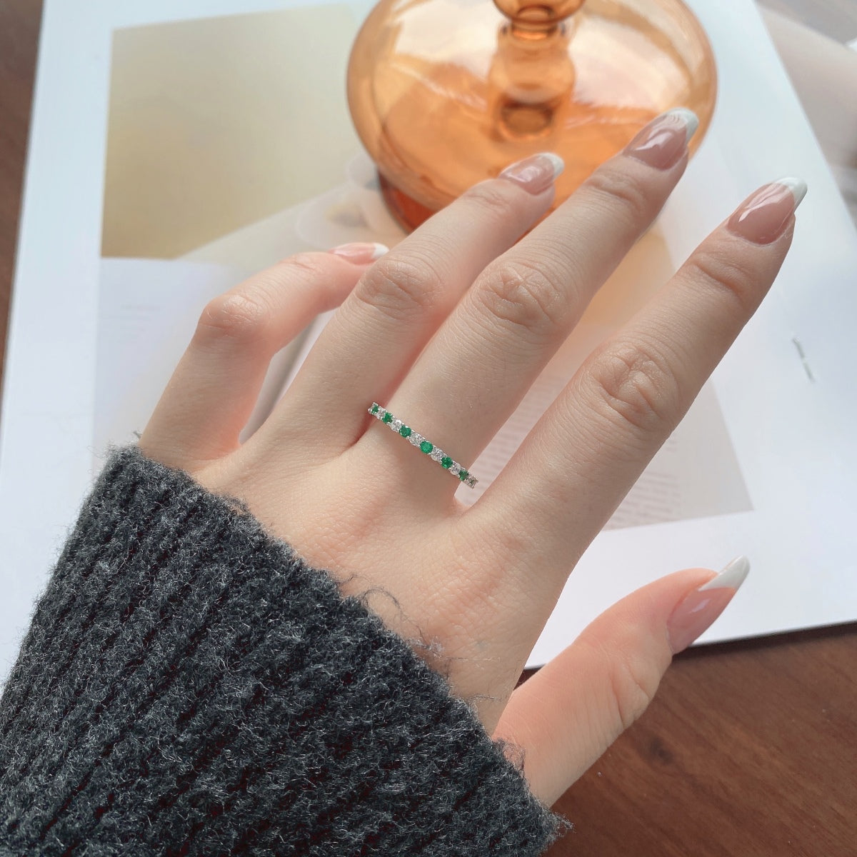 [Love More]Exquisite Colorful Round Cut Tennis Ring
