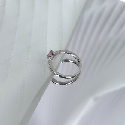 [Love More]0.5 Carat CaratEternity Charming Heart Shape Lover Ring