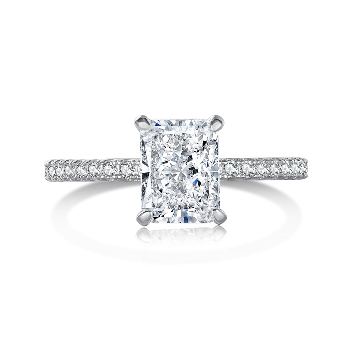 [Love More]2.0 Carat Dazzling Sparkling Radiant Cut Party Ring