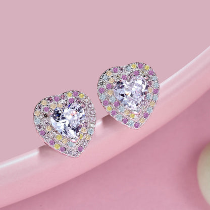 [Love More]Dazzling Heart Shape Lover Earrings