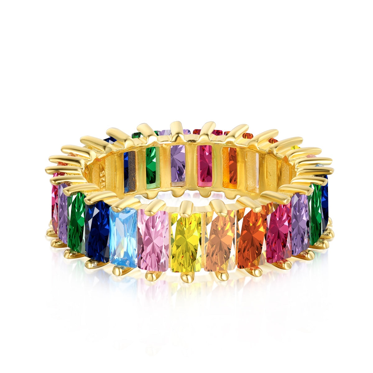 [Love More]Unique Colorful Radiant Cut RIng