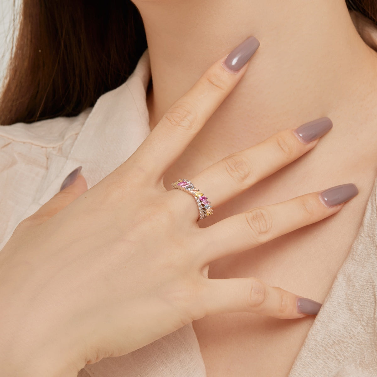 [Love More]Unique Colorful Marquise Cut Daily Ring