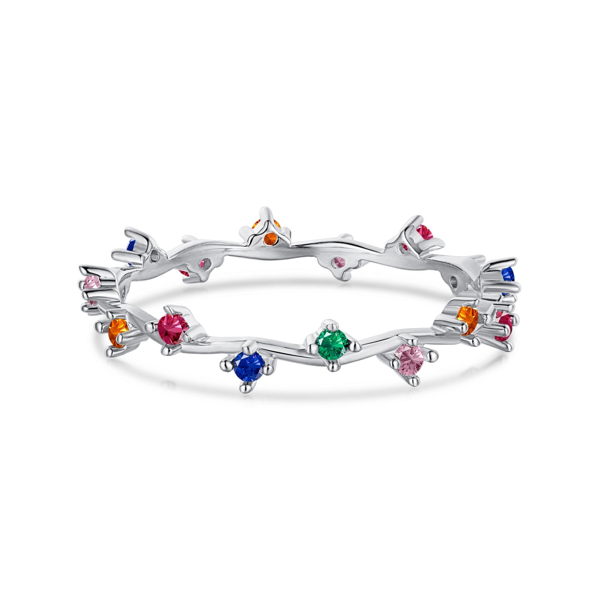 [Love More]Radiant Colorful Round Cut Daily Ring