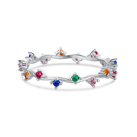 [Love More]Radiant Colorful Round Cut Daily Ring