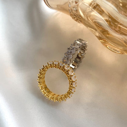 [Love More]Ornate Oval Cut Tennis Ring