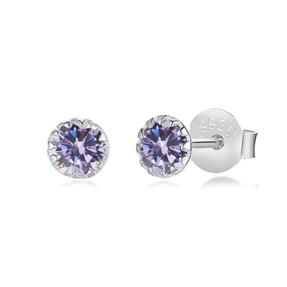 [Love More]Sparkling Colorful Round Shape Earrings