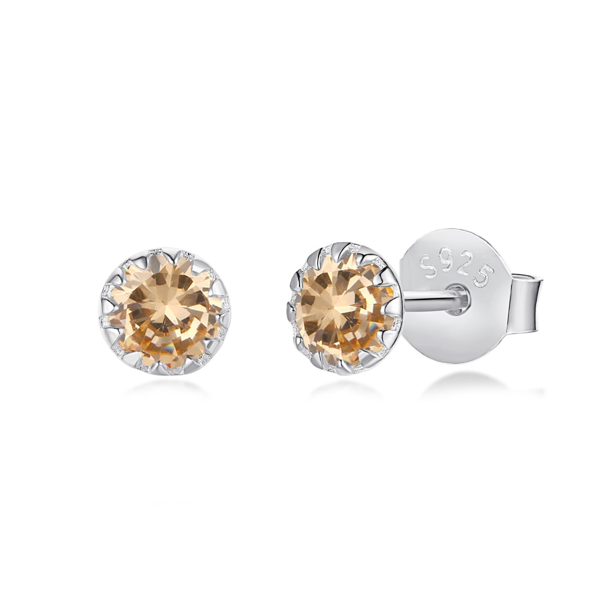 [Love More]Sparkling Colorful Round Shape Earrings