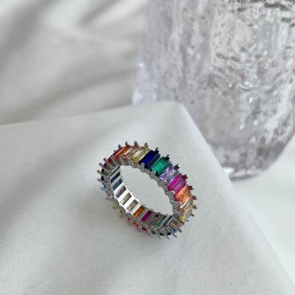 [Love More]Unique Colorful Radiant Cut RIng