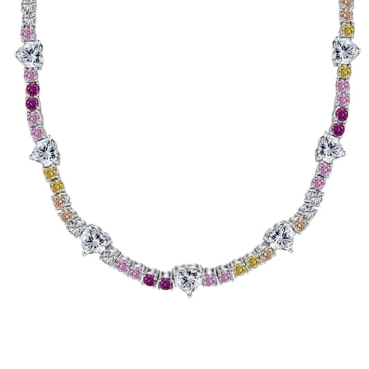 [Love More]Delicate Colorful Rainbow Tennis Chain