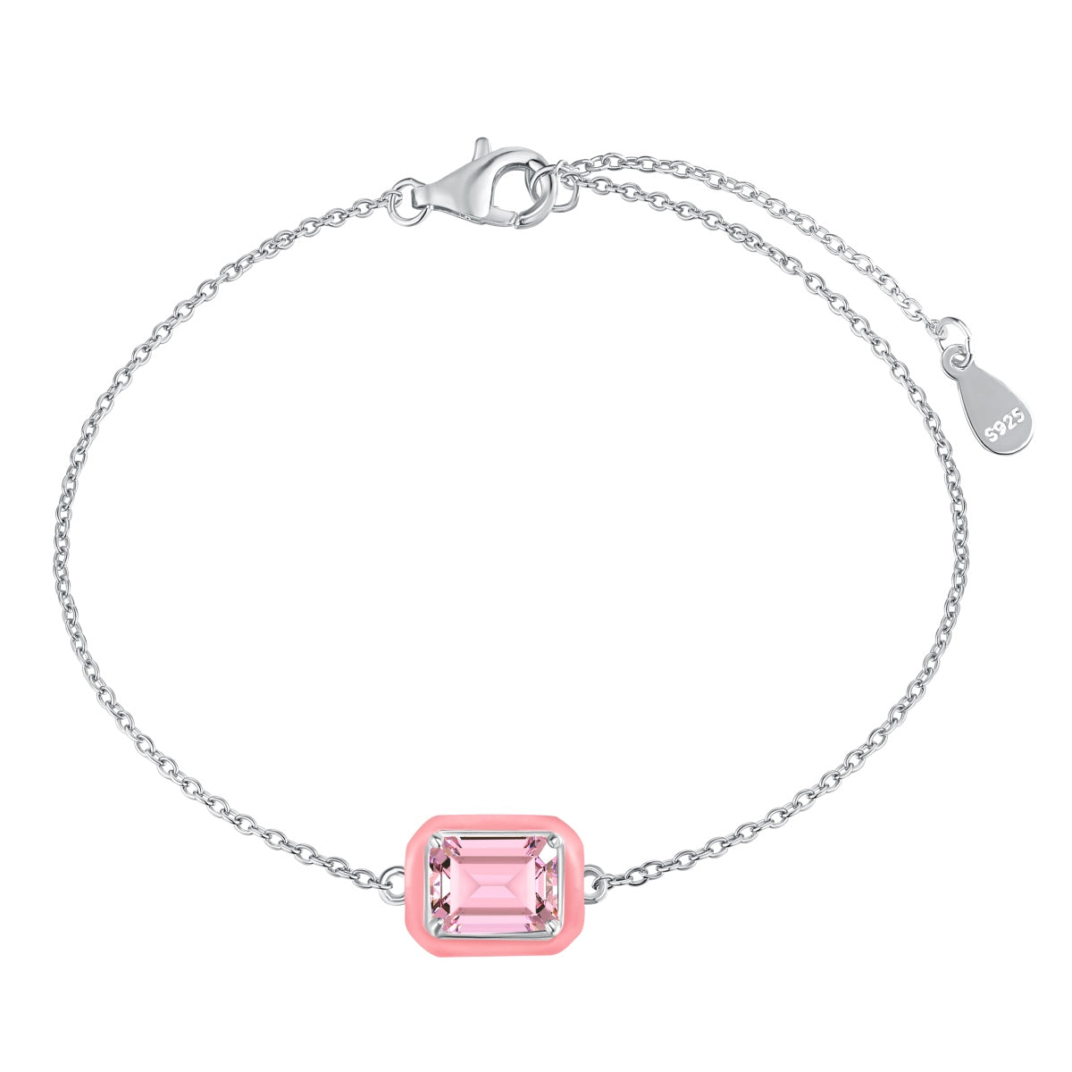 [Love More]2.0 Carat Sparkling Colorful Emerald Cut Daily Bracelet