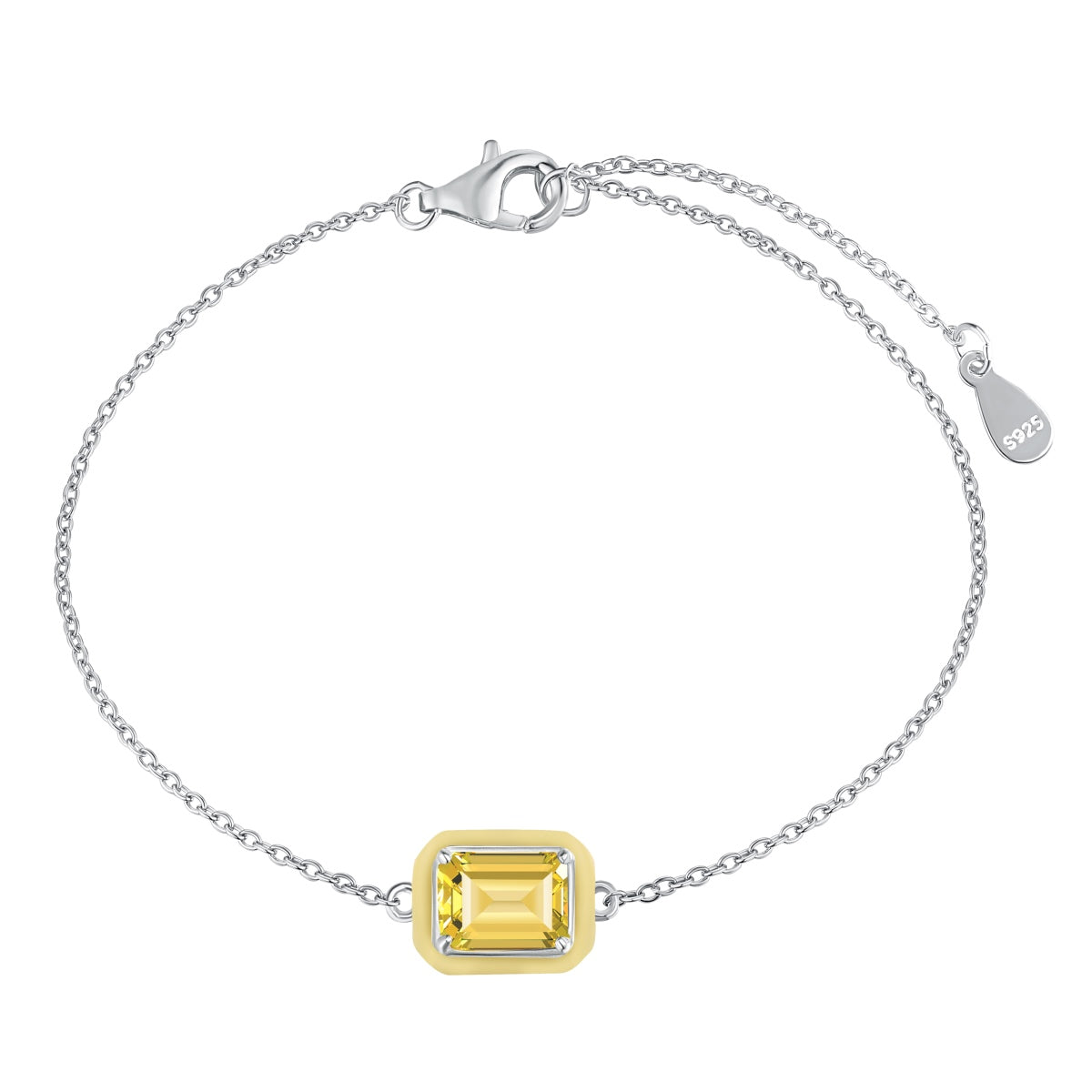 [Love More]2.0 Carat Sparkling Colorful Emerald Cut Daily Bracelet