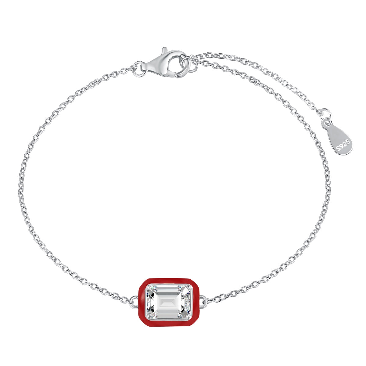 [Love More]2.0 Carat Sparkling Colorful Emerald Cut Daily Bracelet