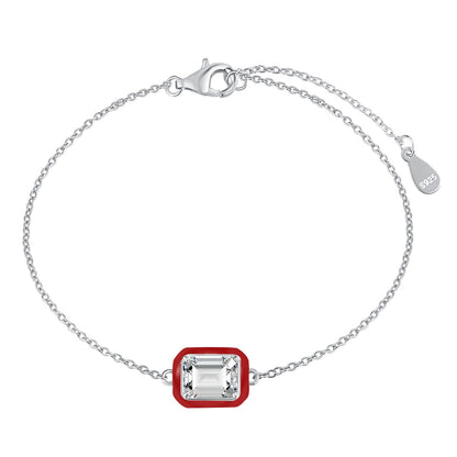 [Love More]2.0 Carat Sparkling Colorful Emerald Cut Daily Bracelet