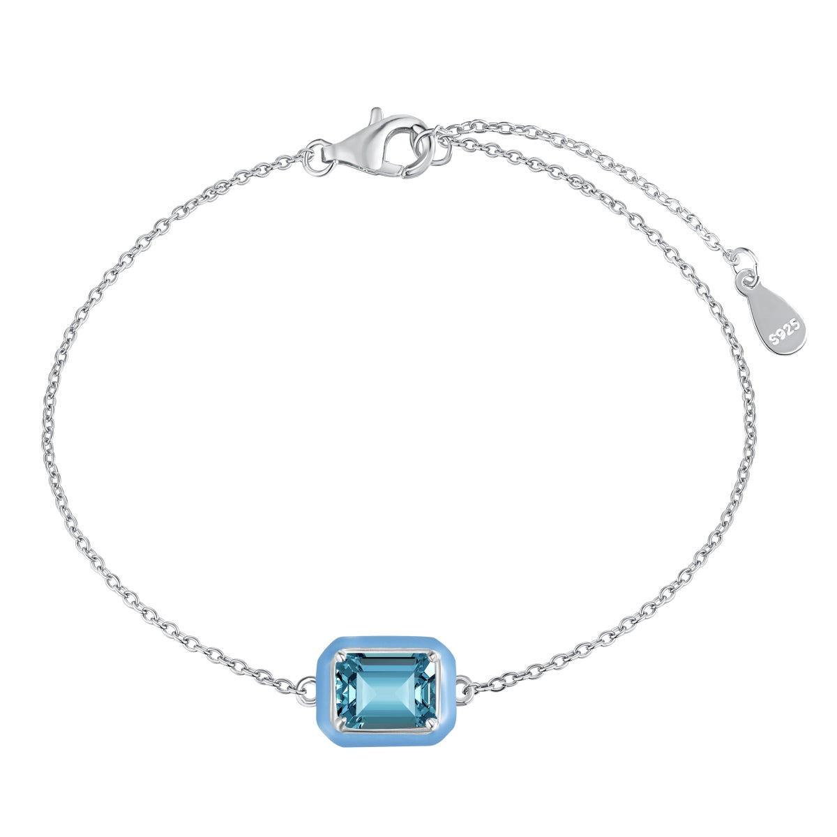[Love More]2.0 Carat Sparkling Colorful Emerald Cut Daily Bracelet