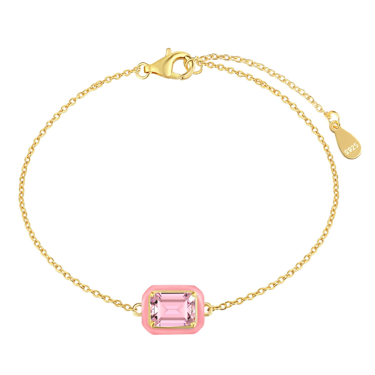 [Love More]2.0 Carat Sparkling Colorful Emerald Cut Daily Bracelet