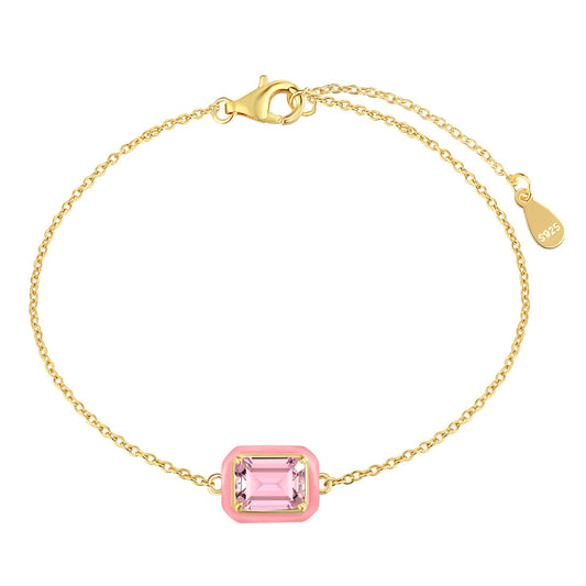 [Love More]2.0 Carat Sparkling Colorful Emerald Cut Daily Bracelet