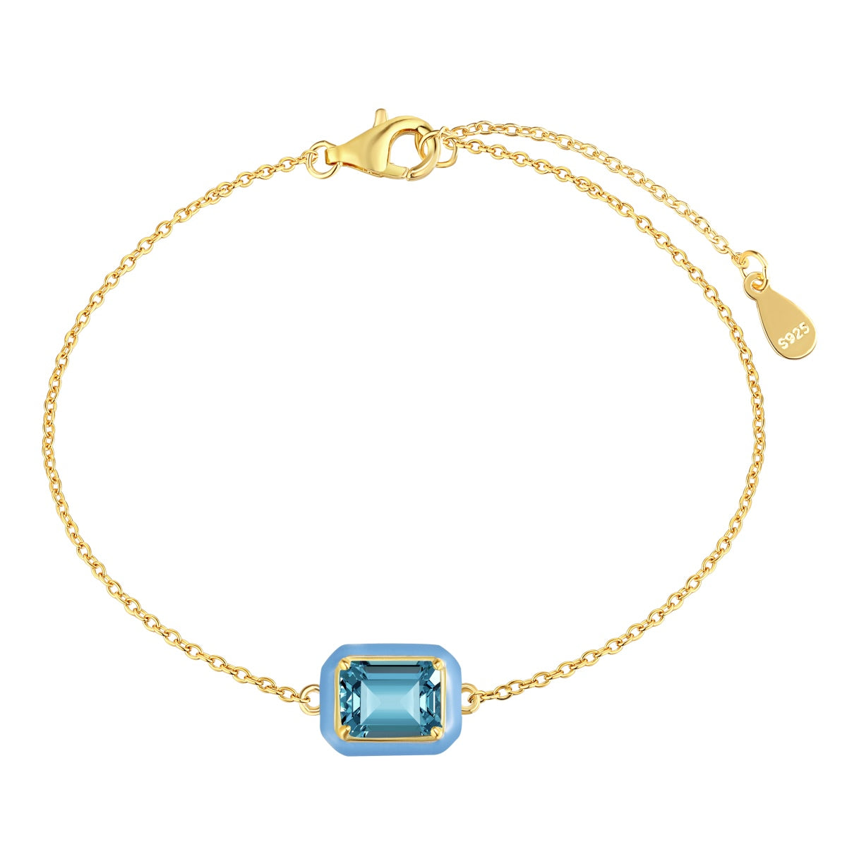 [Love More]2.0 Carat Sparkling Colorful Emerald Cut Daily Bracelet