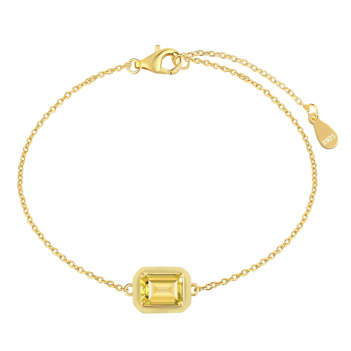 [Love More]2.0 Carat Sparkling Colorful Emerald Cut Daily Bracelet