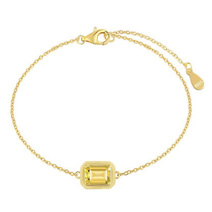 [Love More]2.0 Carat Sparkling Colorful Emerald Cut Daily Bracelet