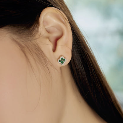 [Love More]Four-Leaf Clover Flower Shaped Earrings