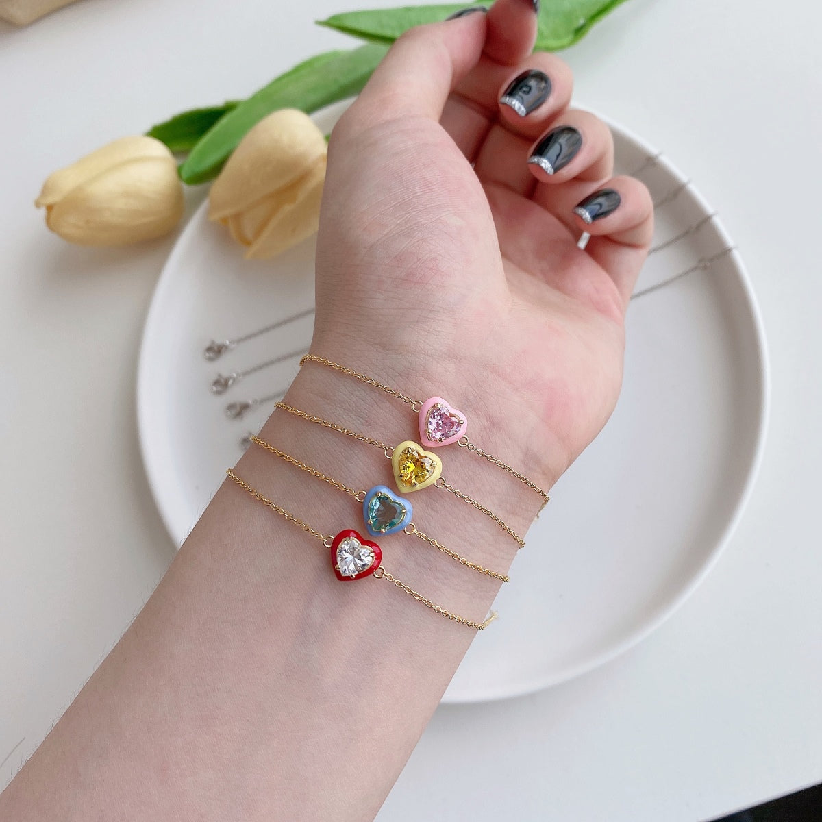 [Love More]Sparkling Romantic Heart Shape Lover Bracelet