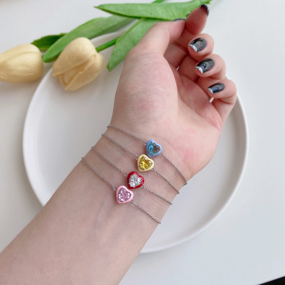 [Love More]Sparkling Romantic Heart Shape Lover Bracelet