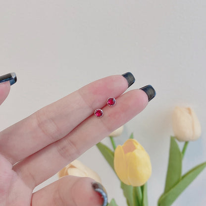 [Love More]Sparkling Colorful Round Shape Earrings