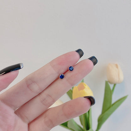[Love More]Sparkling Colorful Round Shape Earrings