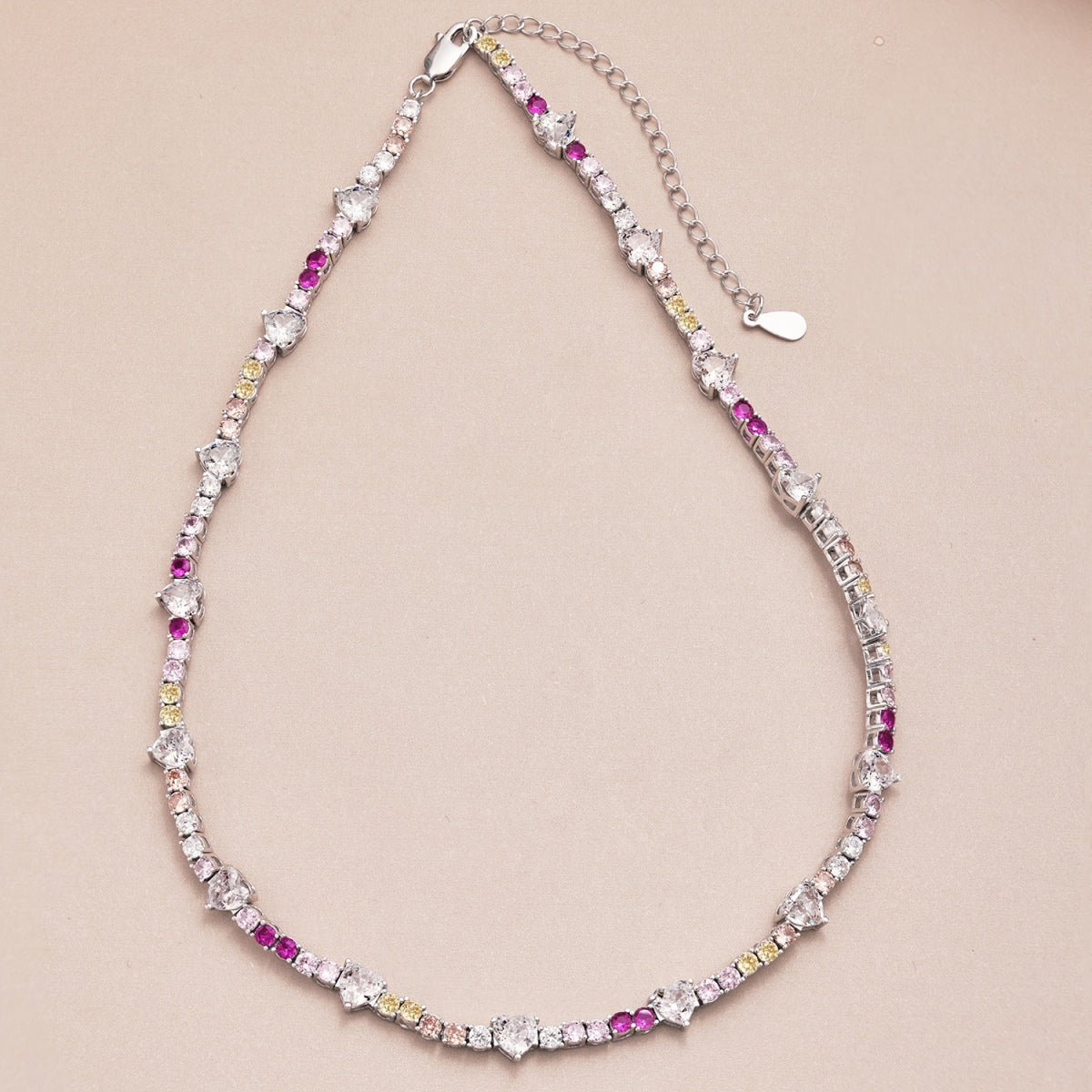 [Love More]Delicate Colorful Rainbow Tennis Chain