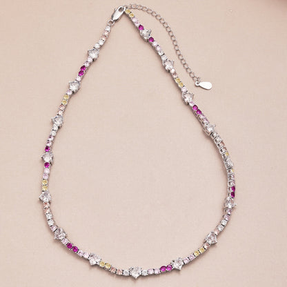 [Love More]Delicate Colorful Rainbow Tennis Chain
