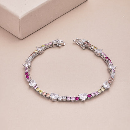 [Love More]Romantic Heart Shape Round Cut Lover Bracelet