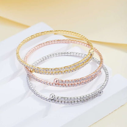 [Love More]Row of Diamonds Round Fashion Bracelet