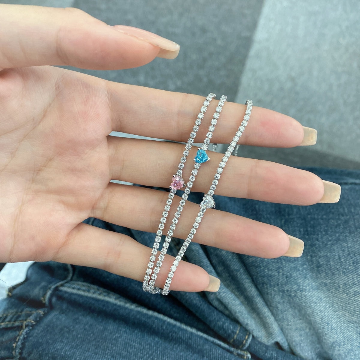 [Love More]0.5 Carat Elegant Romantic Heart Shape Lover Bracelet
