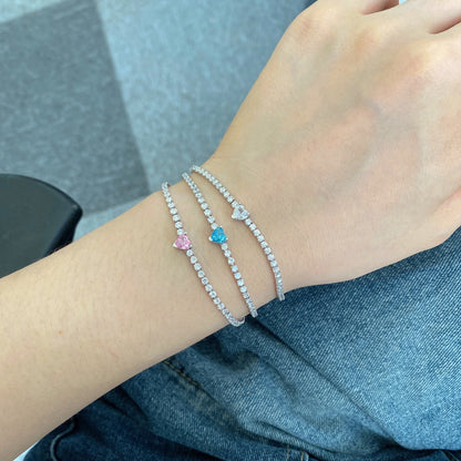 [Love More]0.5 Carat Elegant Romantic Heart Shape Lover Bracelet