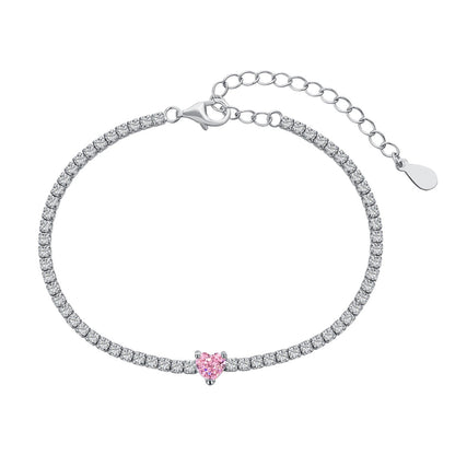 [Love More]0.5 Carat Elegant Romantic Heart Shape Lover Bracelet