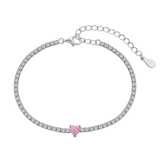 [Love More]0.5 Carat Elegant Romantic Heart Shape Lover Bracelet
