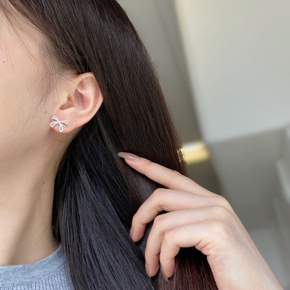 [Love More]Dainty Bow Shape Earrings