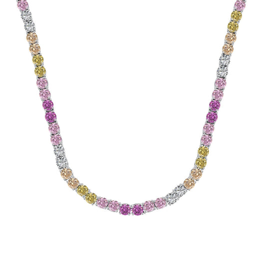 [Love More]Delicate Colorful Tennis Necklace