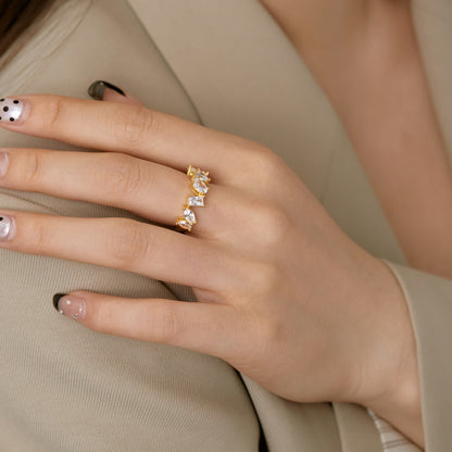 [Love More]Delicate Multi Cut Ring