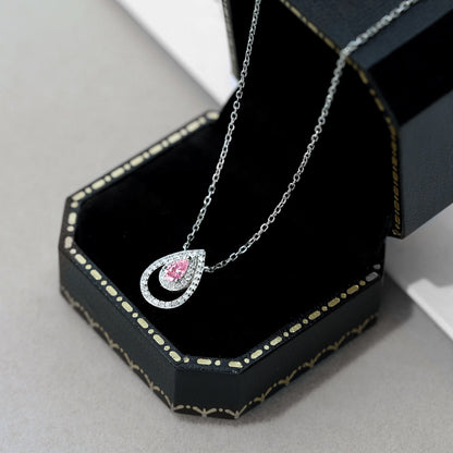 [Love More]Sparkling Pear Cut Necklace