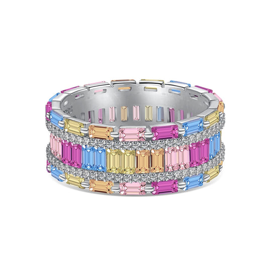 [Love More]Dazzling Colorful Radiant Cut Party Ring