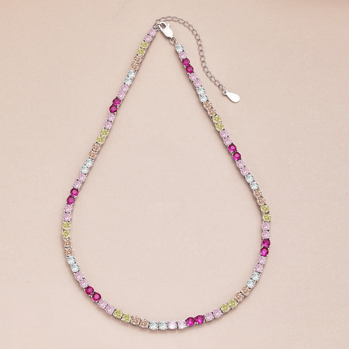 [Love More]Delicate Colorful Tennis Necklace