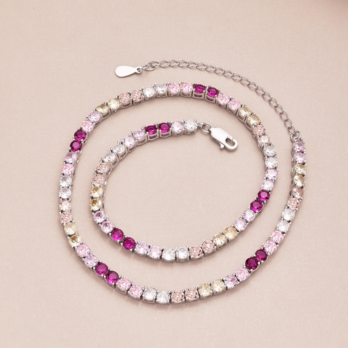 [Love More]Delicate Colorful Tennis Necklace