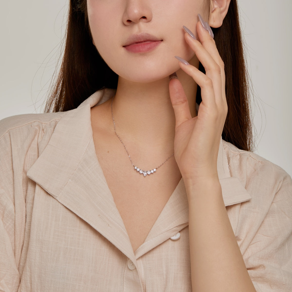 [Love More]Dainty Colorful Heart Necklace