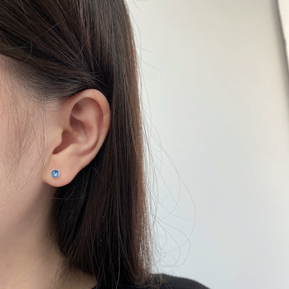 [Love More]Sparkling Colorful Round Shape Earrings
