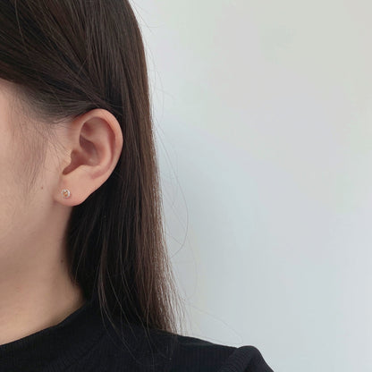 [Love More]Sparkling Colorful Round Shape Earrings