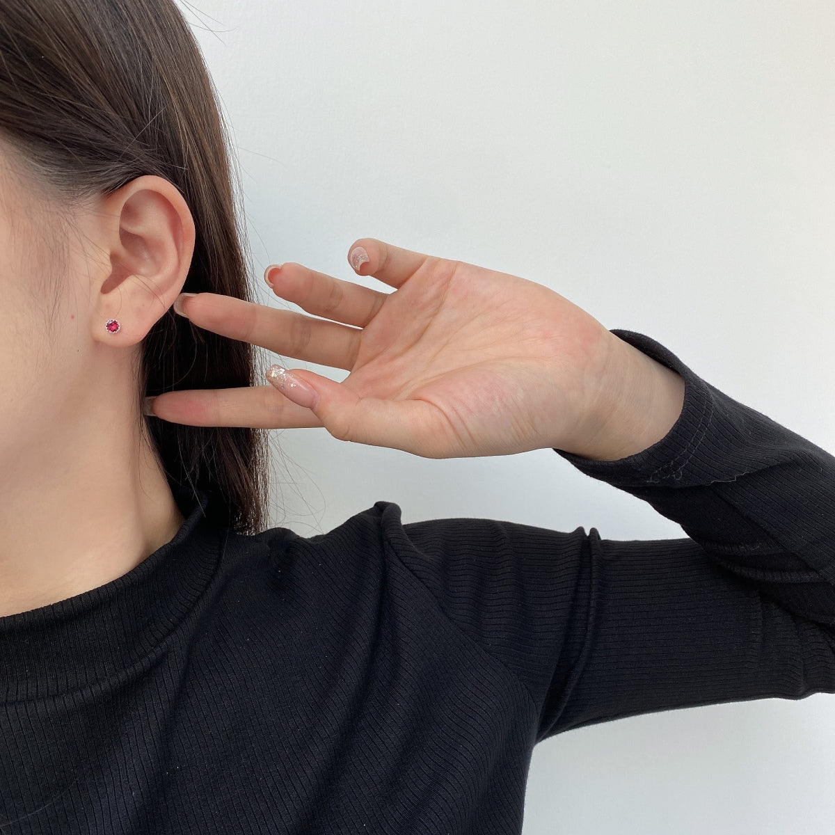 [Love More]Sparkling Colorful Round Shape Earrings