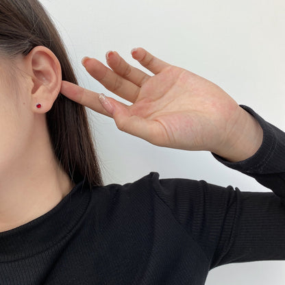 [Love More]Sparkling Colorful Round Shape Earrings