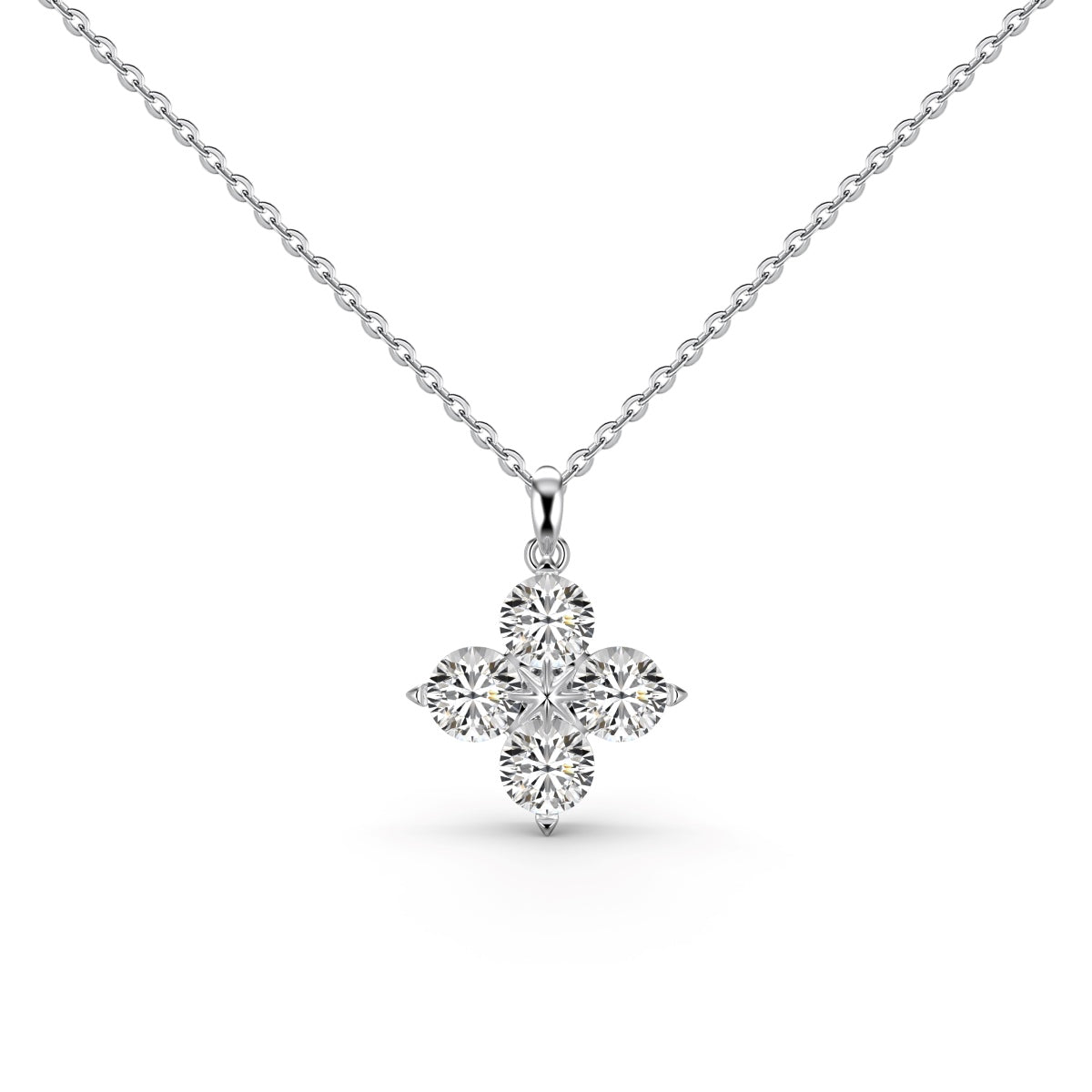[Love More]Four-Leaf Clover And Eight-Pointed Star Necklace